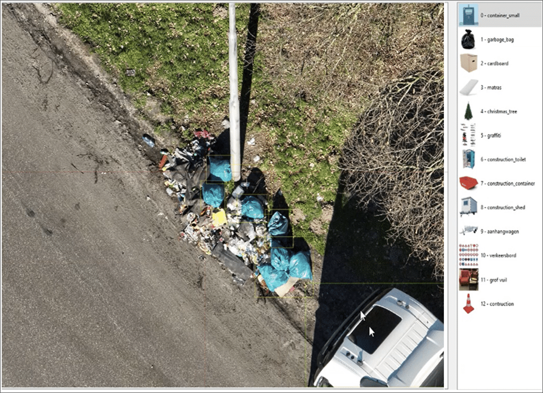 Afvaldetectie met AI en drone